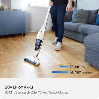 Акумуляторний пилосос 2-в-1 Vacmaster 20V, HEPA 13, 30 хв роботи, безмішковий, для твердих поверхонь, сірий