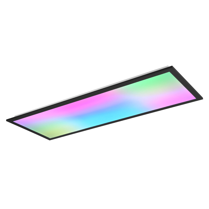 Стельовий LED-світильник Reality Beta R67668032, матовий чорний метал, 31 Вт RGB, Dynamic Light, з пультом керування, 80x30 см