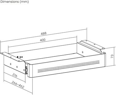 Мала шухляда під столом із функцією завантаження шухляда під столом металева шухляда під столом, що замикається шухляда під столом з комплектом ключів розміри 40 x 26,6 x 7,3 см (400 x 266 мм)