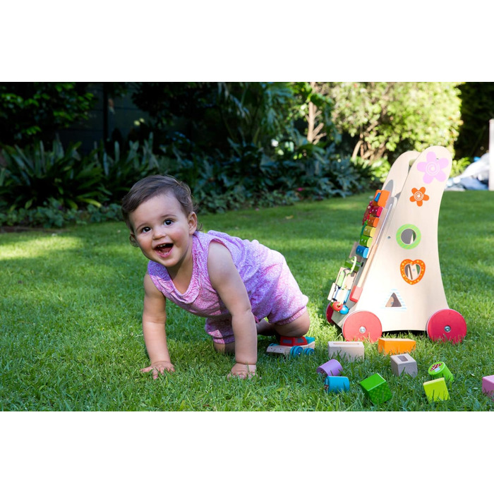 Іграшка для ходьби EverEarth, виготовлена з екологічно чистої деревини Сприяє розвитку ходьби та моторики у малюків Зручна для дітей іграшка з безпечними фарбами на водній основі EE30949