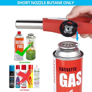 Кухонний пальник Sondiko, палаючий факел, головка кухонного пальника з регульованим полум'ям, кулінарна паяльна лампа для десертів