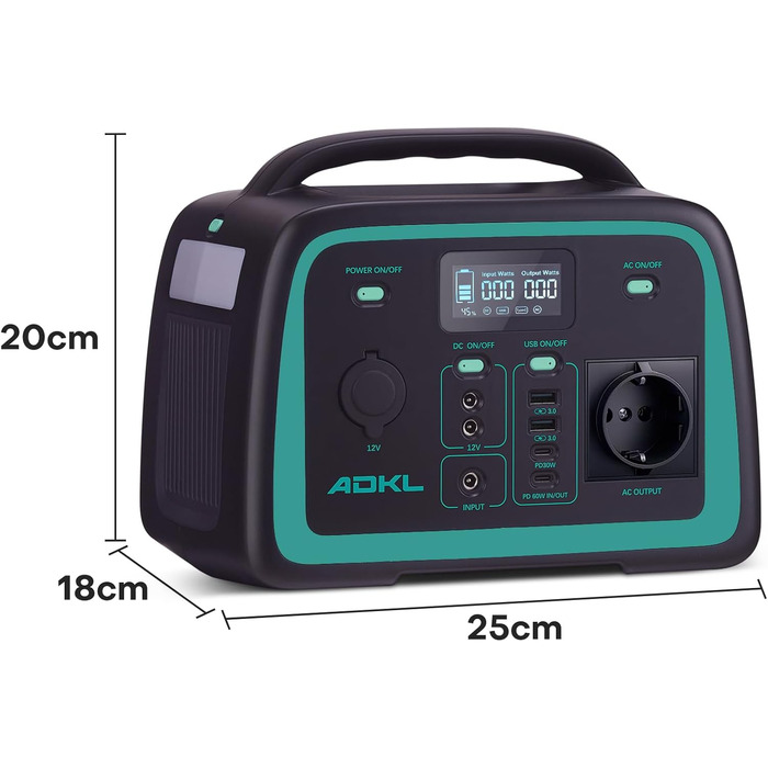 Портативний зовнішній акумулятор постійного струму, акумулятор 320 Втгод для кількох пристроїв, акумулятор LiFePO4, сонячний генератор потужністю 300 Вт з виходом змінного струму/розрядки 300 Вт та USB-C 60 Вт, для кемпінгу, активного відпочинку, подороже