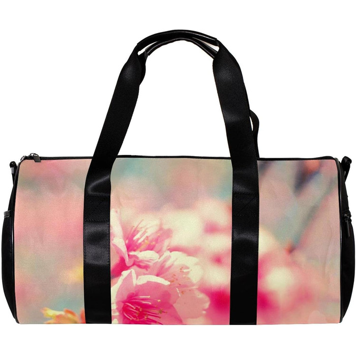 Спортивна сумка, маленька дорожня сумка, сумка для шопінгу та йоги, рожеві квіти, фітнес-сумка для активного відпочинку, ручна поклажа