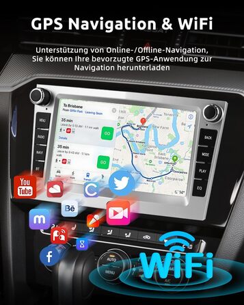 Автомобільне радіо ESSGOO 464G з бездротовим Carplay та Android для Vauxhall Opel Corsa C/D Zafira B Astra H Zafira b Meriva Vivaro Signum Combo з 7-дюймовим сенсорним екраном Bluetooth FM RDS GPS WiFi сріблястий