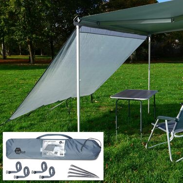 Х 2 м - вітропроникна передня стінка для тенту, захисту від сонця та спеки, 2,4