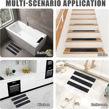 Самоклеючі, нековзні сходинки, 10 шт. , 60x10 см, для дерев&39яних сходинок та підлоги, чорні