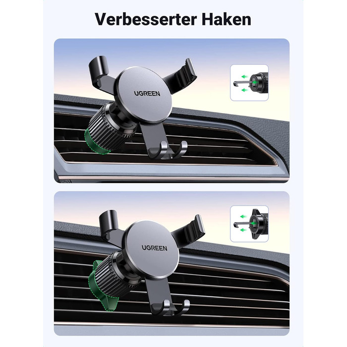 Автомобільний тримач для мобільного телефону Upgrade Bombproof Vent Hook Тримач смартфона для вентиляційних отворів, сумісний з iP