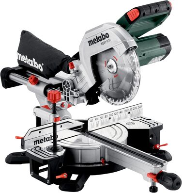 Торцювальна пила Metabo KGS 216 M - 613216000 - з лінією Precision Cut Line, пиляльним диском 216 мм і функцією протягування - довжина кабелю 2 м