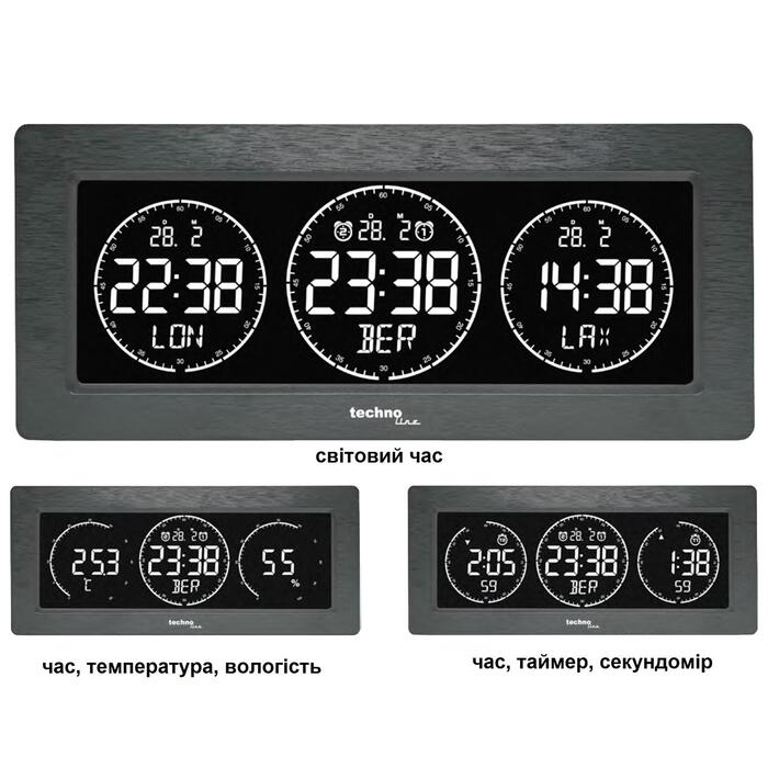 Годинник настільний Technoline WT458 Black (WT458)