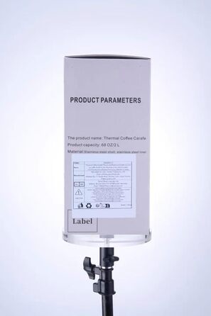 Термос-кавник ParaCity з нержавіючої сталі об&39ємом 2 л, подвійні стінки, вакуумна ізоляція, для кави та чаю, для дому та офісу (чорний)