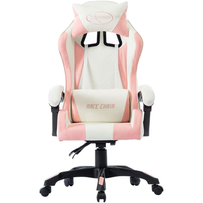 Геймерське крісло, рожева штучна шкіра