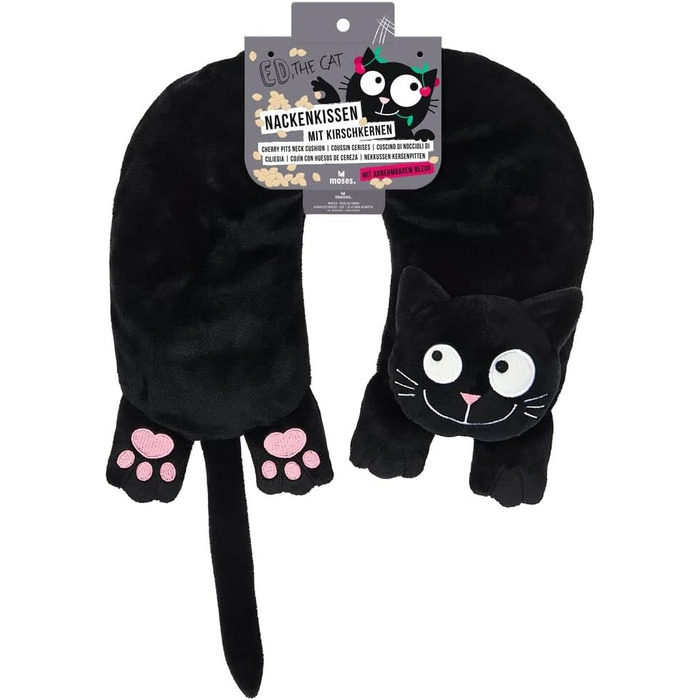 Подушка для шиї Ед, кіт Внутрішня бавовняна подушка, наповнена справжніми вишневими кісточками