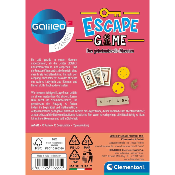 Настільна гра для головоломок і загадок, включаючи картки-підказки та реквізит - Сімейна гра для дітей віком від 8 років 59227