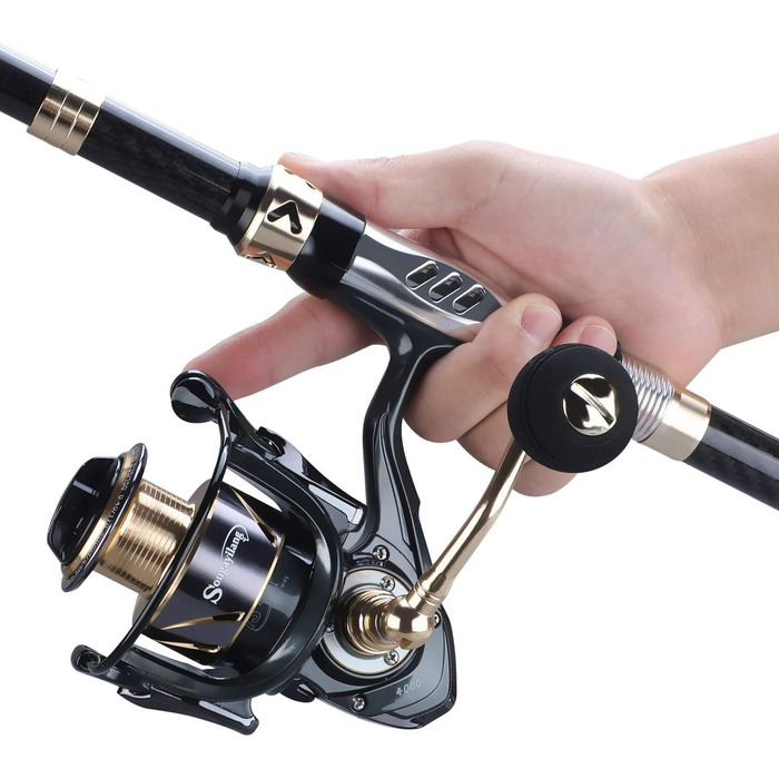 Телескопічна вудка та котушка, комбінована з вуглецевого волокна, для морської та прісної води, комплект спінінгових вудок з 13 1 екранованими кульковими підшипниками, котушка BB, набір для подорожей та риболовлі 2,1 м/6,9 футів