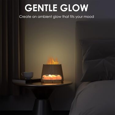 Аромадифузор SALKING 2-в-1 і пакистанська сольова лампа, дифузор із ефектом полумя для ефірних олій, дифузор, зволожувач холодного туману з 3 яскравостями, 150 мл