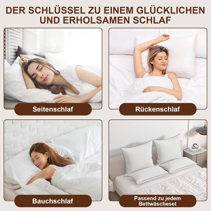 Подушка 80x80 см, комплект із 2 подушок зі знімним бамбуковим чохлом, м&39який наповнювач з мікрофібри, який можна прати, подушка для ліжка та декоративна подушка для дивана або ліжка