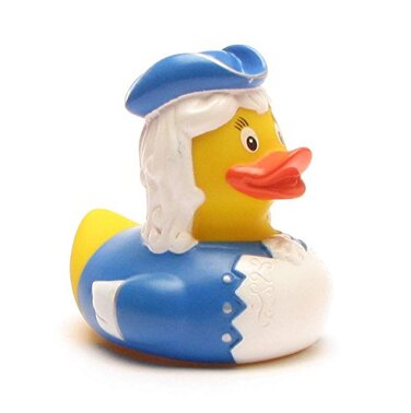 Гумова качечка Funkenmariechen I Писклива качечка IL 8 см I в комплекті брелок зі скрипучою качечкою I Подарунок для танцюючих маж