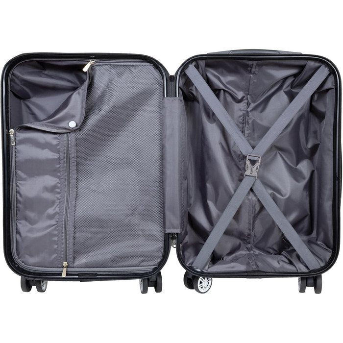 Компактна валіза на колесах Женева 55 см, 40 літрів, чорна