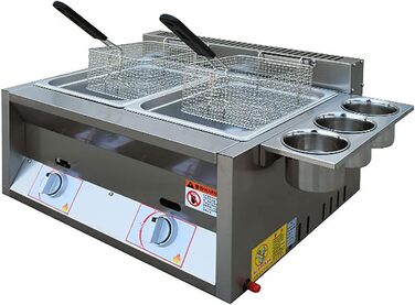 Газова фритюрниця, комерційна фритюрниця з нержавіючої сталі з високою місткістю, професійна кухонна машина для смаження на газових стільницях, подвійна фритюрниця для ресторану, домашньої кухні