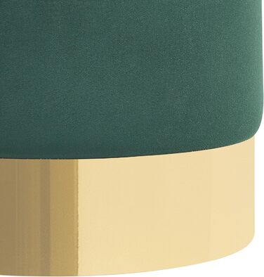 Пуф Beliani з круглою м&39якою оббивкою з зеленого оксамиту, пуф у стилі модерн, бароко, Софія