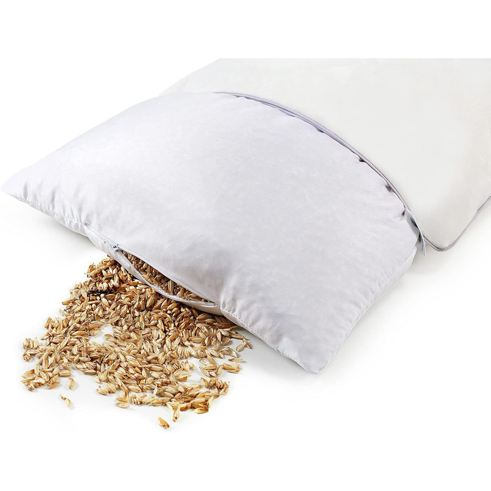 Подушка зі спельти 40x80 см, ортопедична подушка для підтримки шиї від болю в шиї, подушка для сну на боці, чохол 100 бавовна, подушка для шиї з наповнювачем з лушпиння спельти для спокійного сну, 40 x 80 см