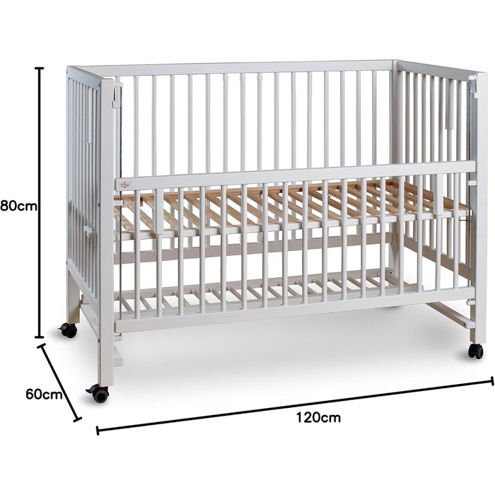 Дитяче ліжко/приліжко tiSsi XXL HAJO, бук, білий, 120x60 см