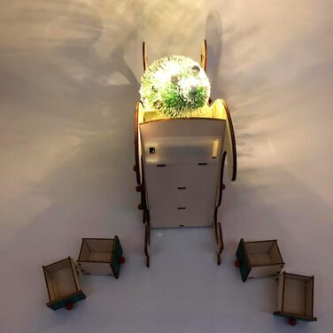 Різдвяні сани ялинка дерев"яний адвент-календар Guaber