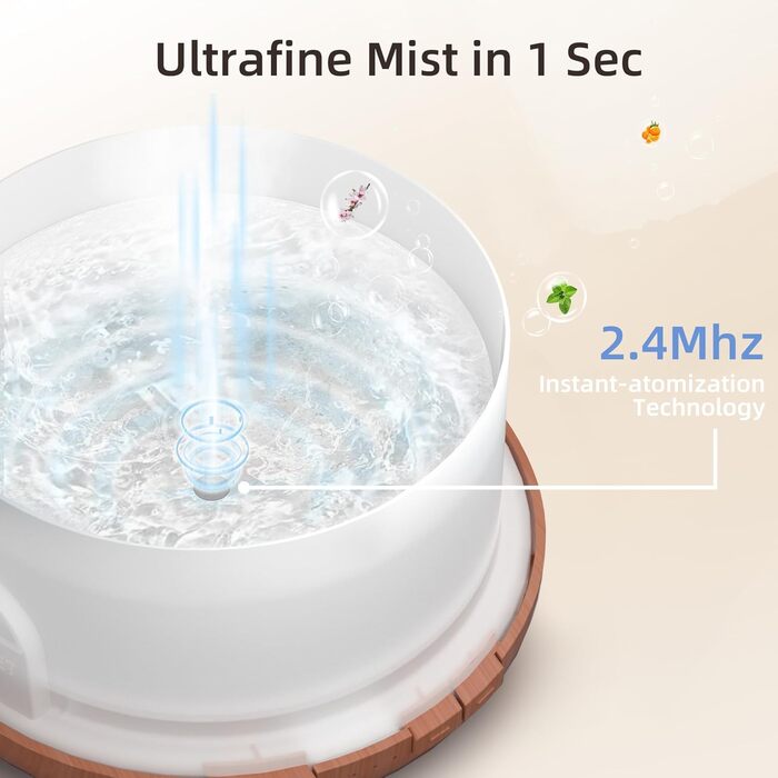 Ароматичний дифузор ASAKUKI 500 мл, ультразвуковий ароматерапевтичний дифузор для ефірних масел, зволожувач повітря з пультом дист