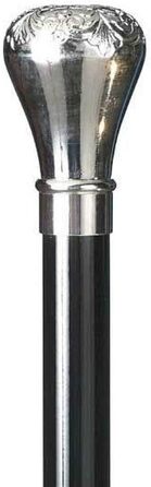 Дизайнерський ріжок для взуття 70 см зі сріблястою ручкою в якості ручки, чорний дерев'яний стрижень