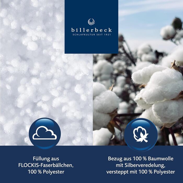 Подушка Billerbeck Silver-Dream - 80 x 80 см на блискавці подушка зі срібним покриттям індивідуально регульована