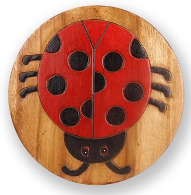 Універсальний дитячий табурет круглий дерев'яний табурет з масиву дерева з тваринним мотивом сонечко з багатьма можливими варіанта