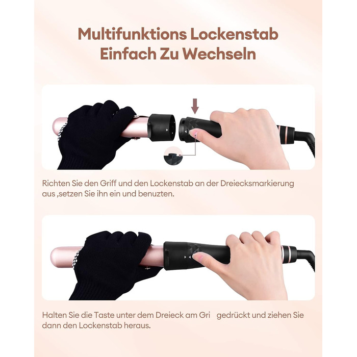 Набір плойок 4 в 1 Багатофункціональна змінна плойка з керамічним покриттям Плойка для завивки волосся Набір плойок з різними наса