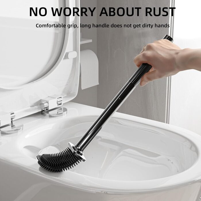 Щітка для туалету силіконова, щітка для туалету з силікону зі швидковисихаючим тримачем, антибактеріальна щітка для туалету та три