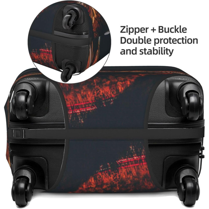 Чохол для валізи Нічне місто з принтом, еластичний захист від подряпин та пилу для подорожей, чорний, розмір 80