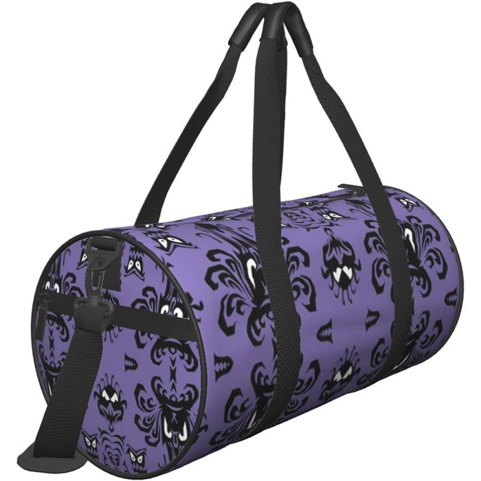 Спортивна сумка-дорожня Жахливий візерунок на фіолетовому тлі, унісекс, велика спортивна сумка, сумка для подорожей