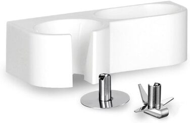 Ручний блендер, білий, з аксесуарами, від 10 000 до 16 000 об/хв, ручний блендер, ручний міксер, аксесуари, 140 Вт, ергономічний дизайн ручки, подвійний перемикач, центрування на застібці, 90310 M 122 S