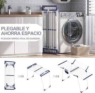 Сушарка для одягу, Сушарка для одягу з крилами, Сушарка для одягу, Висувна складна сушарка для одягу з мішком для затискачів та тр