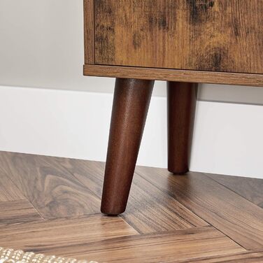 Книжкова шафа VASAGLE у сільському стилі, 3 яруси, з дверцятами, для книг, фотографій, декор у вітальні, офісі, бібліотеці, стиль середини століття модерн, коричневий LBC09BX