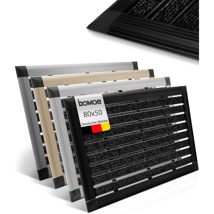 Килимок для вулиці, алюмінієвий килимок для дверей, 50x80 см, килимок для вхідних дверей AluGant, скребок для взуття для вулиці вхідний килимок, алюмінієві килимки для дверей, килимок для вулиці, скребок для взуття, антрацитовий, 50 x 80 см (прямокутний),