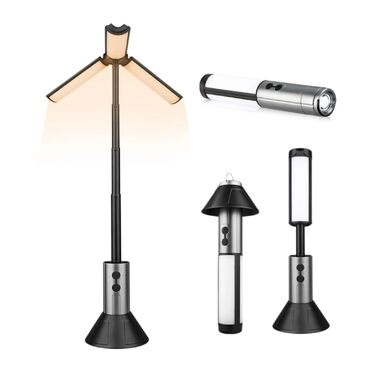 Ліхтар для кемпінгу, 3000 мАг, телескопічні кемпінгові ліхтарі з можливістю акумулятора, портативний складний кемпінговий ліхтар з гачком та ліхтариком для кемпінгу, походів, відключення електроенергії, надзвичайних ситуацій