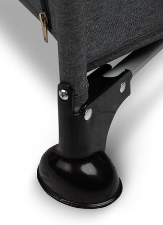 Базове ліжко CARETERO TUR - Ідеально підходить для дому та подорожей - Дорожній матрац - Зручна сумка - Для дітей від 1 місяця до 4 років - 9 кг - Дверцята на блискавці - 124x65x74 см - Графіт