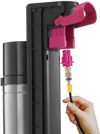 Шланг високого тиску ASOFTY Co2 1,5 м з манометром 3000 фунтів на квадратний дюйм, сумісний з Sodastream Duo, Crystal 3.0, Gaia, Art і Terra, підтримка більшого газового балона CO2 з бар'єром зворотного потоку Універсальний тип - з манометром