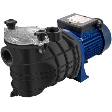 Фільтр-насос для басейну VEVOR 15000 л/год, 1 к.с., знімний кошик фільтра, потужність 750 Вт, напір макс. 14,5 м, для басейнів, спа та термальних джерел
