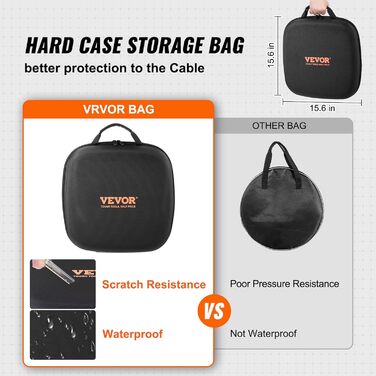 Зарядний кабель VEVOR Type2 для електромобіля/гібрида EV Зарядний кабель Зарядний кабель для електромобіля Wallbox 22 кВт TPU заря