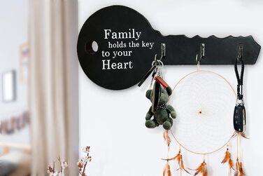 Подарунок для прикраси будинку Ключниця з дерева, самоклеюча або свердлильна, 3-стороння установка, дошка для ключів, дошки для кл