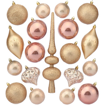 Набір різдвяних прикрас 19 предметів рожеві com-four