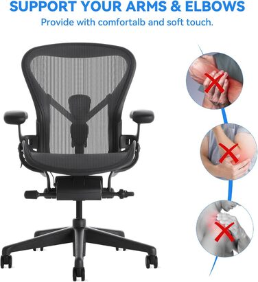 Запасні накладки на підлокітники для крісла Herman Miller Classic Aeron заміна підлокітників офісного крісла, чорні, 1 пара