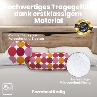 Кругла релаксаційна антистресова подушка Знімає тиск на шийний відділ хребта Наповнена дрібними комфортними намистинами М&39яка тканина з лайкри Можна прати в пральній машині 35 x 15 см Троянди