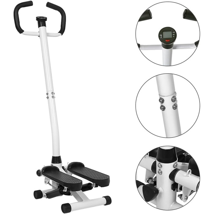 Міні-степер для домашнього використання, гідравлічний велотренажер з еспандерами та РК-дисплеєм, тихий та стабільний, тренування для ніг, рук та сідниць