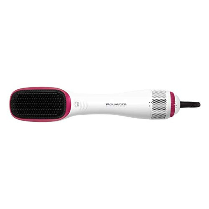 Стайлер для волосся 2-в-1 Rowenta CF6220 Wonder Air Brush фен-щітка та вирівнювач, 900 Вт, іонізація, з чохлом для зберігання, білий/рожевий